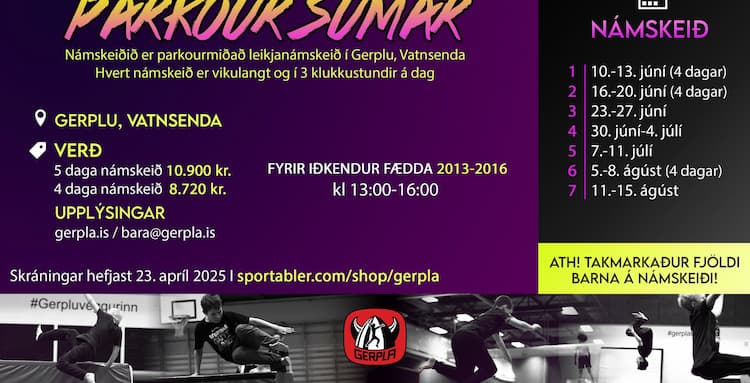 Parkour sumarnámskeið