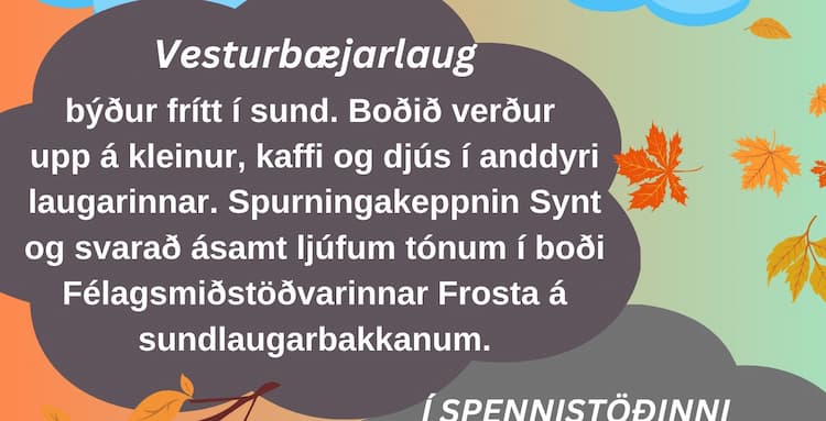 Fjölskyldudagskrá í Vesturbæjarlaug - Frístundamiðstöðin Tjörnin